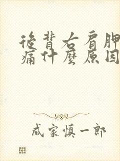 后背右肩胛下疼痛什么原因封面