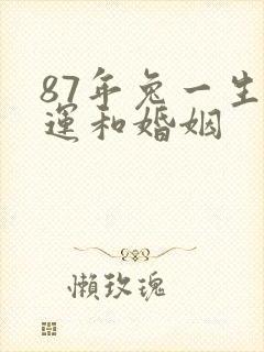 87年兔一生命运和婚姻