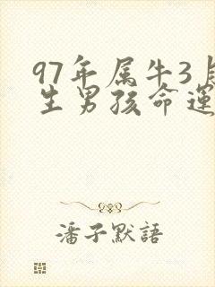 97年属牛3月生男孩命运