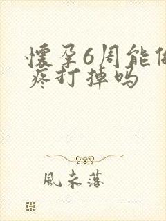 怀孕6周能做无疼打掉吗封面