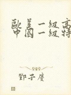 欧美一级高清片中国一级特黄大片