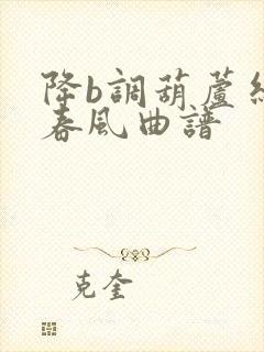 降b调葫芦丝望春风曲谱