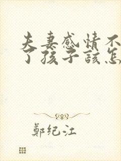 夫妻感情不好为了孩子该怎么相处封面