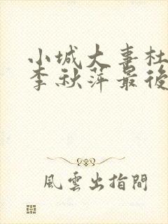 小城大事杜涛和李秋萍最后在一起了吗