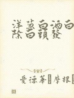 洋葱白酒白醋去除白头发封面