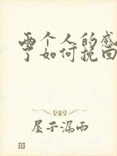 两个人的感情淡了如何挽回一封面