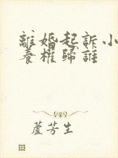 离婚起诉小孩抚养权归谁封面