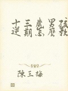 十三岁男孩子叛逆期怎么教育