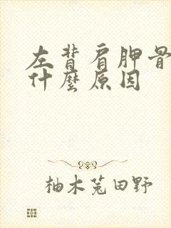 左背肩胛骨疼痛什么原因