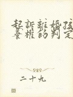 起诉离婚孩子抚养权的判定标准