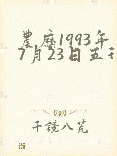 农历1993年7月23日五行命