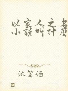 以家人之名原著小说叫什么
