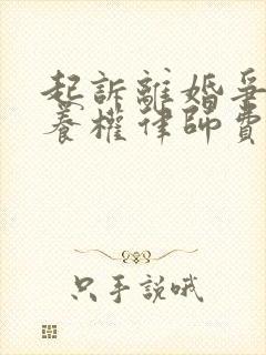 起诉离婚争夺抚养权律师费