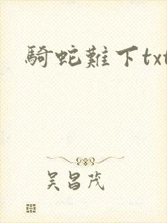 骑蛇难下txt封面