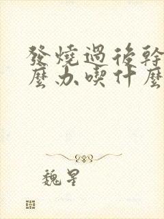 发烧过后干咳怎么办吃什么药