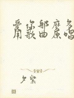 爱你那么多也没用歌曲原唱