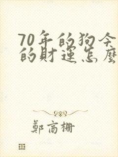 70年的狗今年的财运怎么样