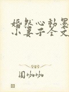 婚然心动墨少的小妻子全文阅读