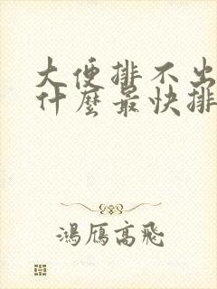 大便排不出来吃什么最快排便