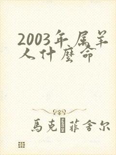 2003年属羊人什么命