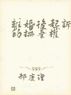 离婚后起诉孩子的抚养权