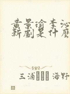 黄景瑜李沁二搭新剧是什么