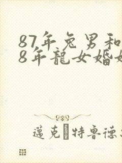 87年兔男和88年龙女婚姻合吗