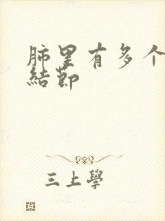 肺里有多个微小结节