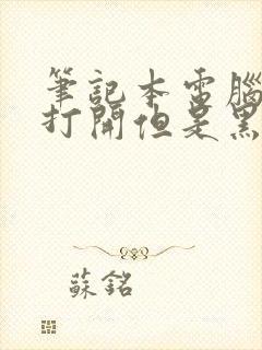 笔记本电脑可以打开但是黑屏怎么办封面