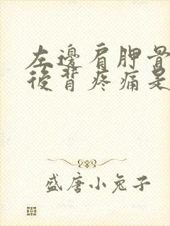 左边肩胛骨下方后背疼痛是什么原因