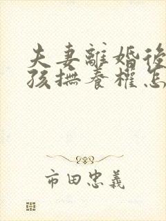 夫妻离婚后两小孩抚养权怎争取