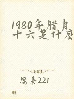 1980年腊月十六是什么命