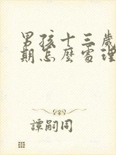 男孩十三岁叛逆期怎么处理