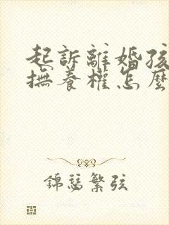 起诉离婚孩子的抚养权怎么判定