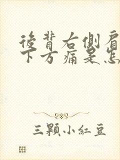 后背右侧肩胛骨下方痛是怎么回事