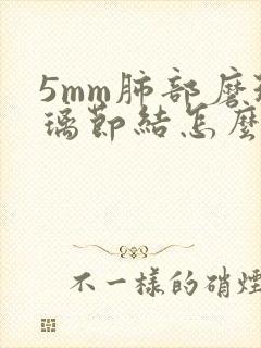 5mm肺部磨玻璃节结怎么办