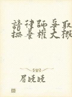 请律师争取孩子抚养权大概要多少钱封面