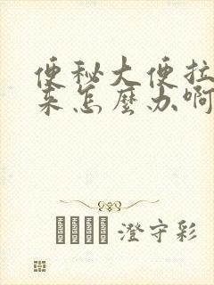 便秘大便拉不出来怎么办啊