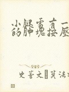 小腿处有一个硬的肿块按压疼封面