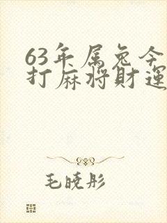 63年属兔今天打麻将财运