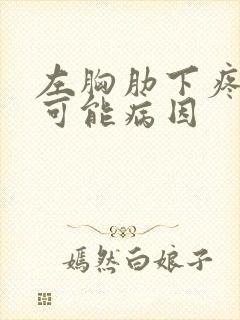 左胸肋下疼痛的可能病因