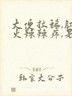 大便拉稀,肛门火辣辣疼,是湿热吗