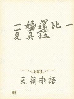 一婚还比一婚高夏真钰