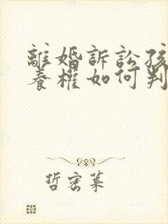 离婚诉讼孩子抚养权如何判决