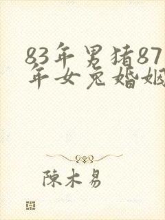 83年男猪87年女兔婚姻怎么样