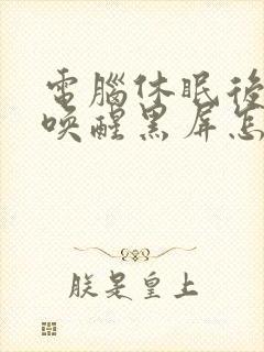 电脑休眠后无法唤醒黑屏怎样解决