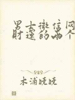 男士微信网名带财运的两个字