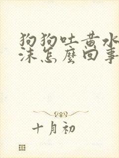 狗狗吐黄水吐白沫怎么回事