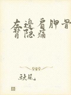 左边肩胛骨处后背隐痛封面