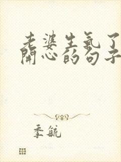 老婆生气了哄他开心的句子